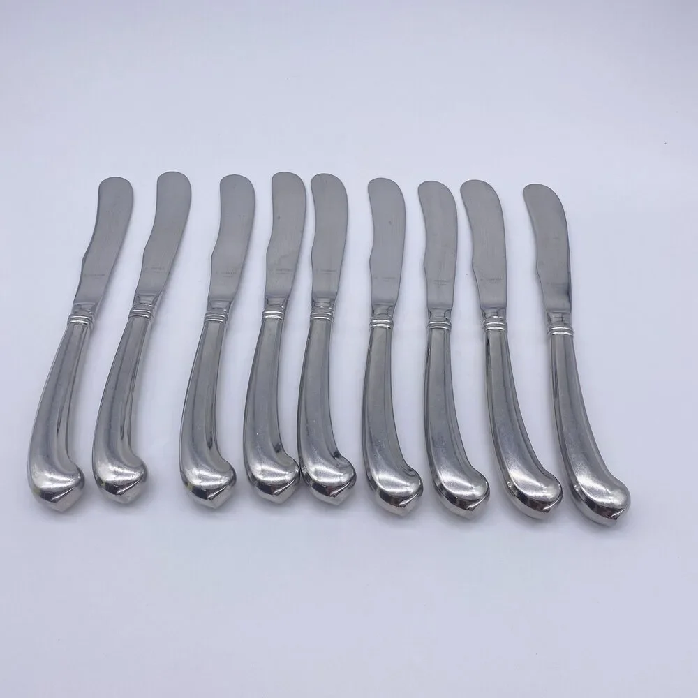 Gorham Colonial Tip Set of 9 Dinner Knives 18/8 Stainless Steel Korea Glossy 9”